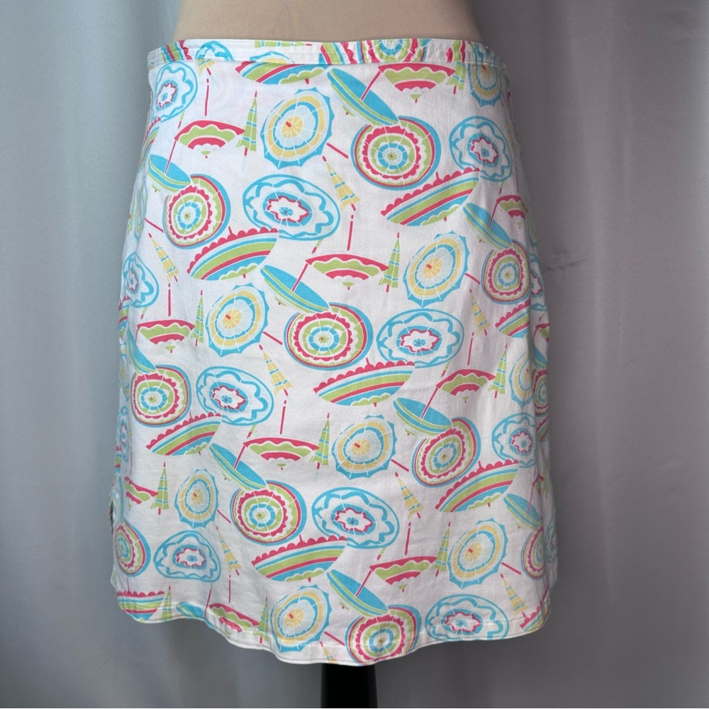HAROLD’S A-Line Skirt Skort Beach Stretch Comfort Sz 10 Umbrella Print **READ
